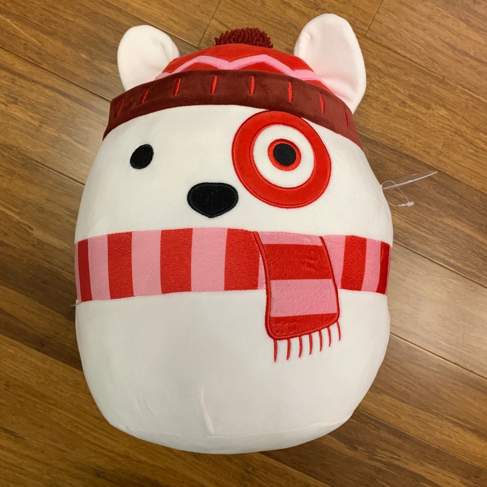 Squishmallows Bullseye Target‎ Dog Plush Stuffed Animal Toy with Hat 15" Inch"